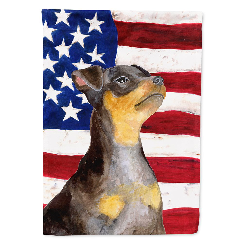 Miniature Pinscher No.2 Patriotic Flag Canvas House Size