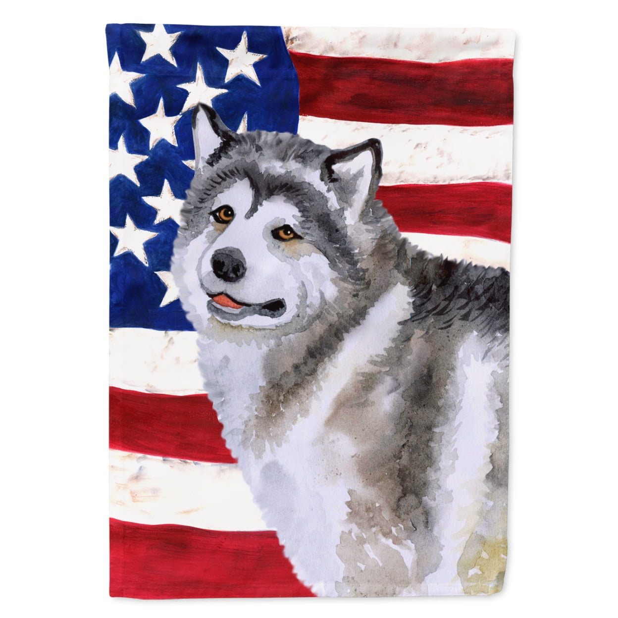 Alaskan Malamute Patriotic Flag Garden Size