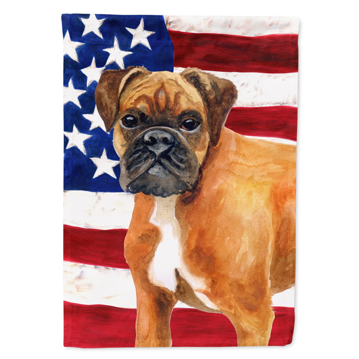German Boxer Patriotic Flag Garden Size