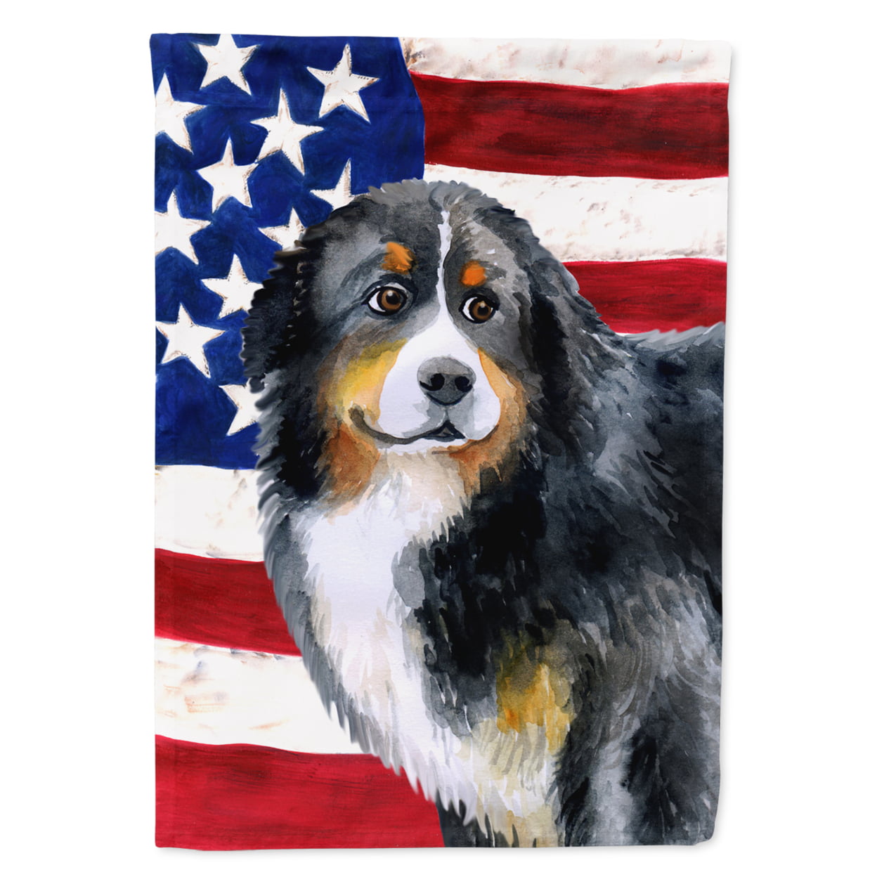 Bernese Mountain Dog Patriotic Flag Garden Size