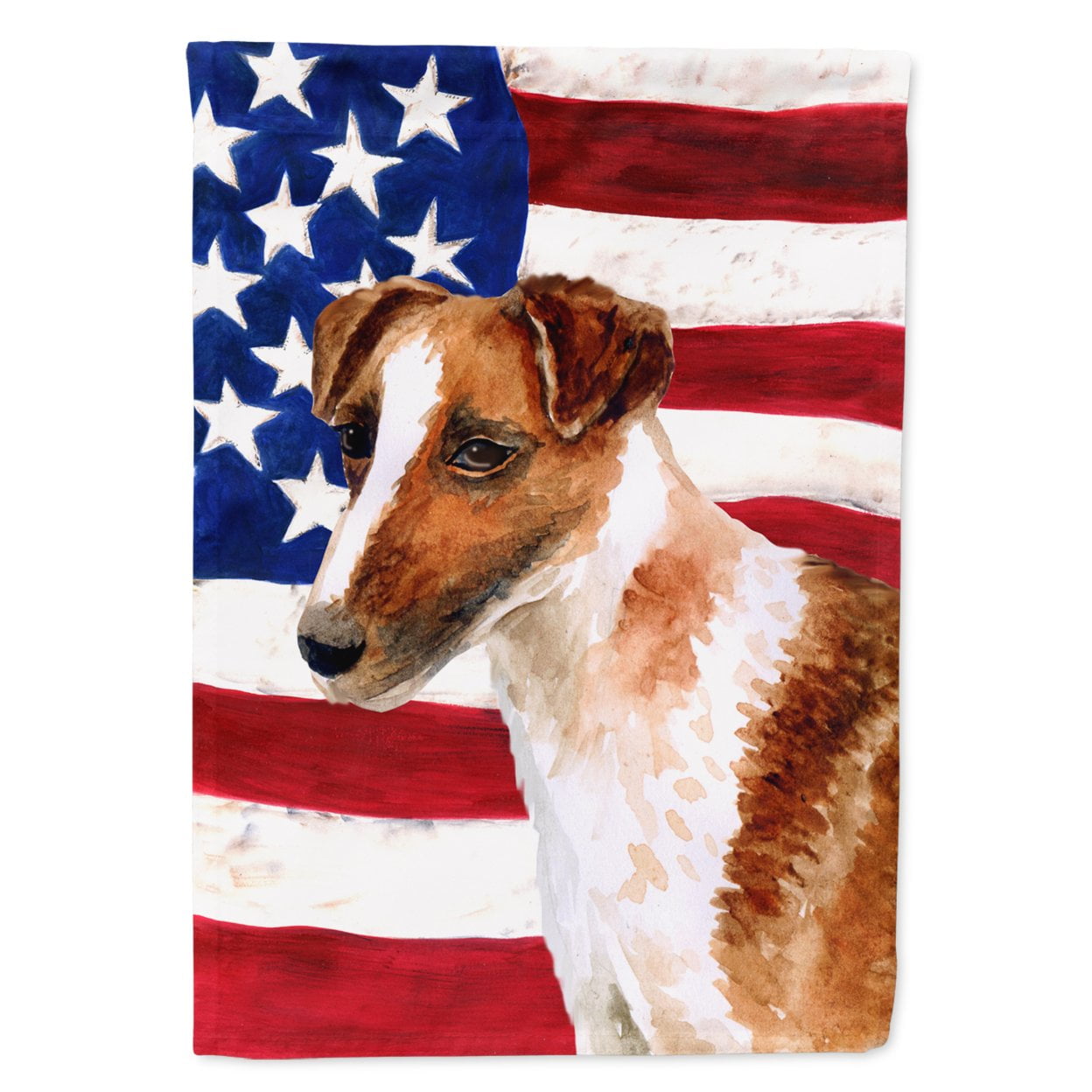 Smooth Fox Terrier Patriotic Flag Garden Size