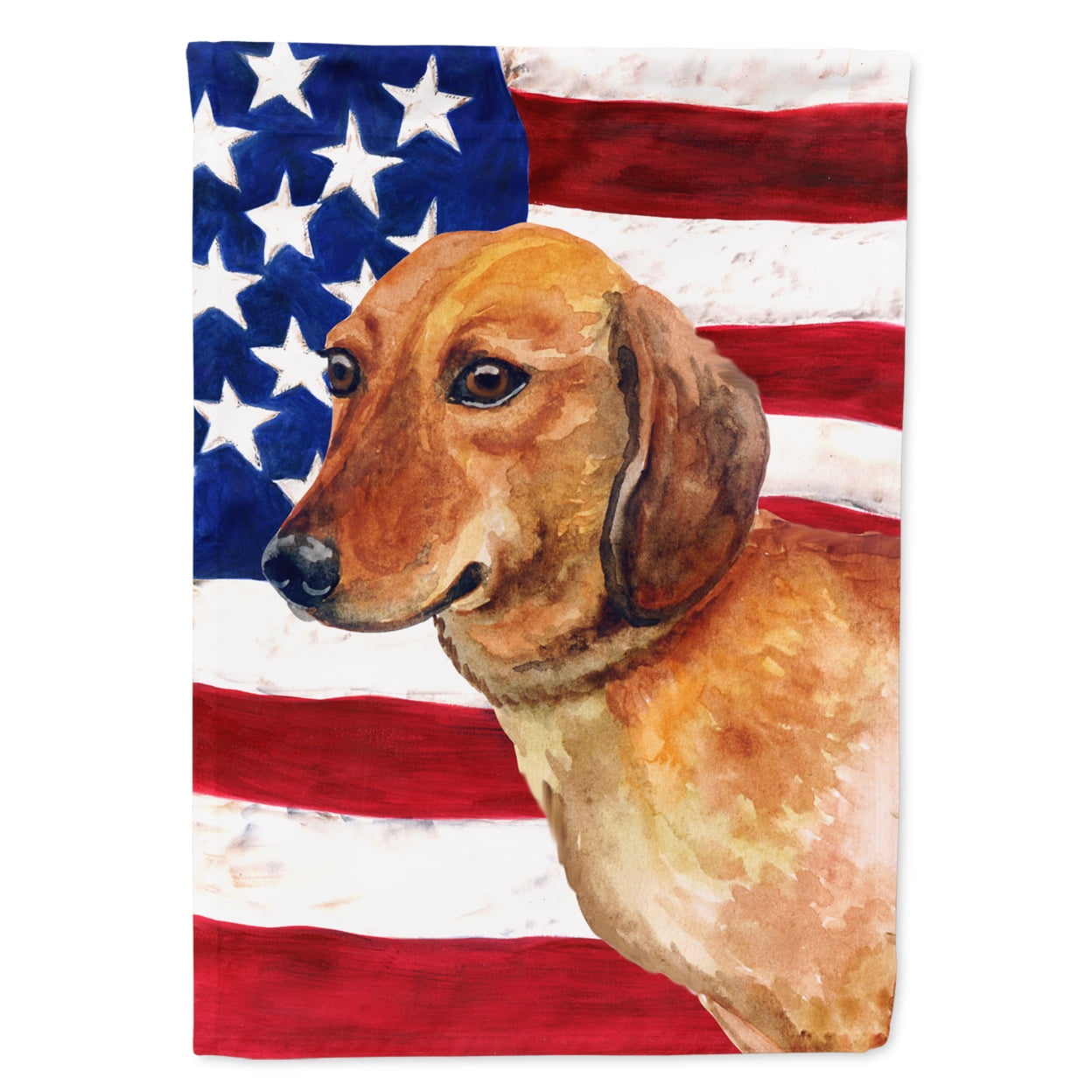 Dachshund Patriotic Flag Garden Size