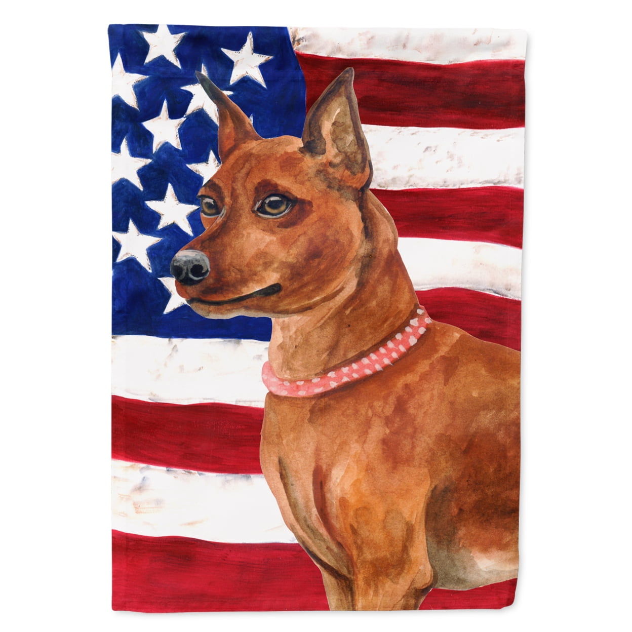 Miniature Pinscher Patriotic Flag Garden Size