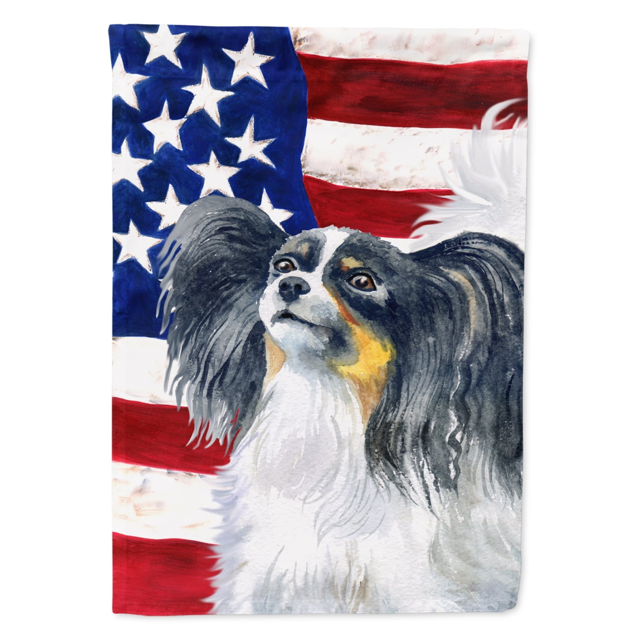 Papillon Patriotic Flag Garden Size