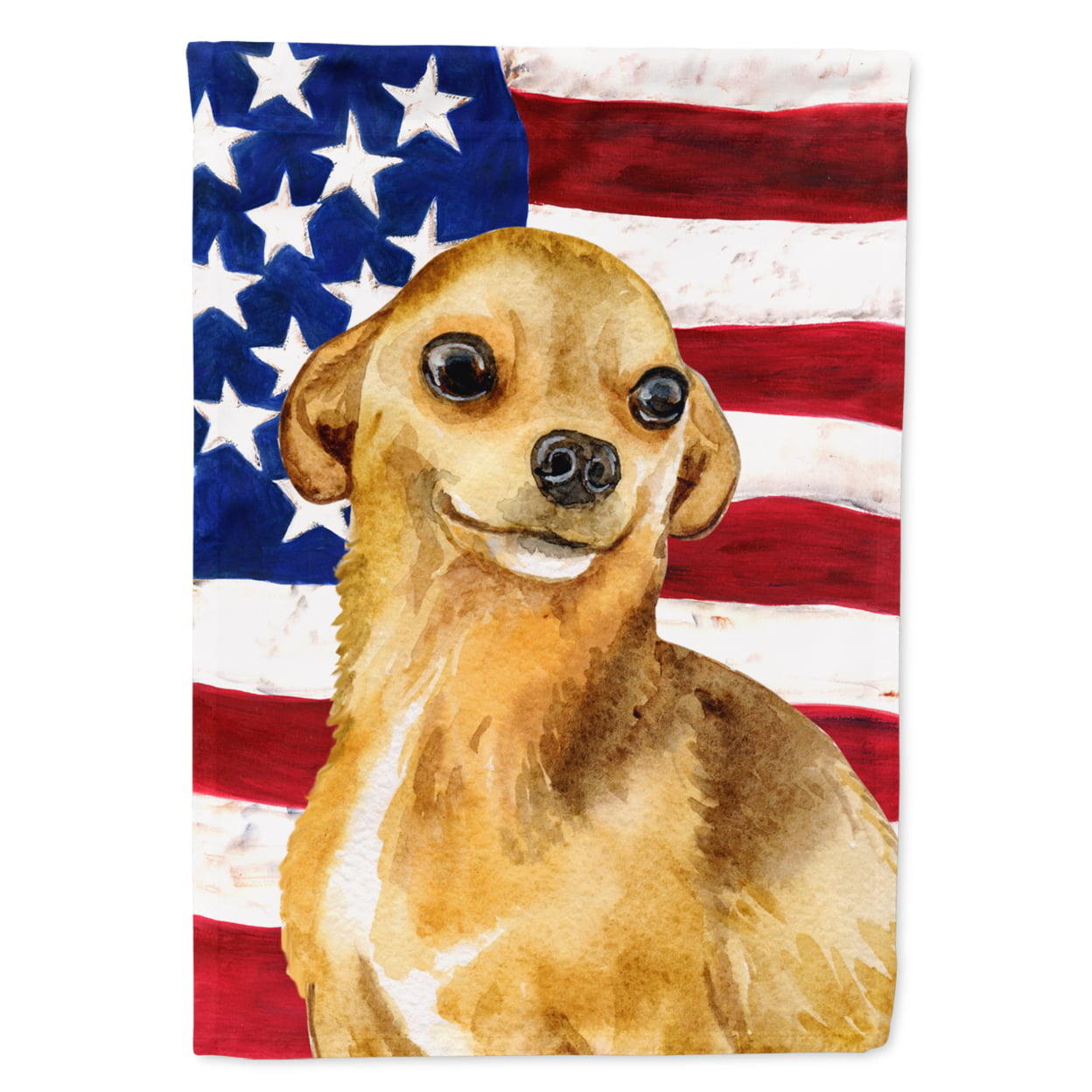 Chihuahua Patriotic Flag Garden Size