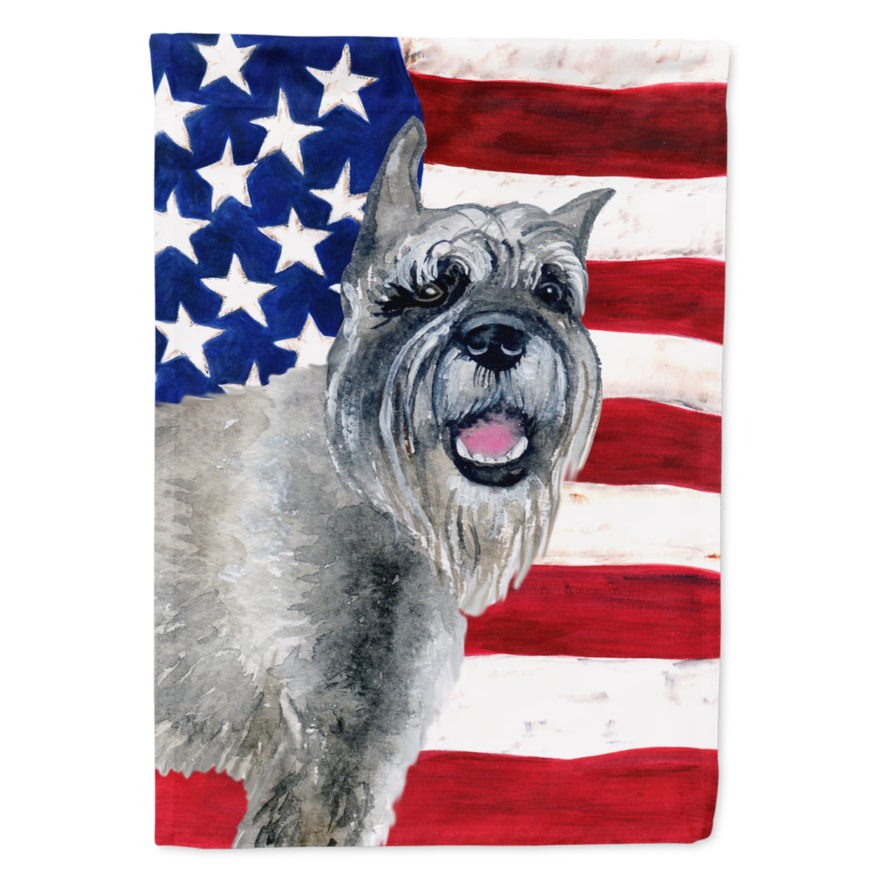 Schnauzer Patriotic Flag Garden Size