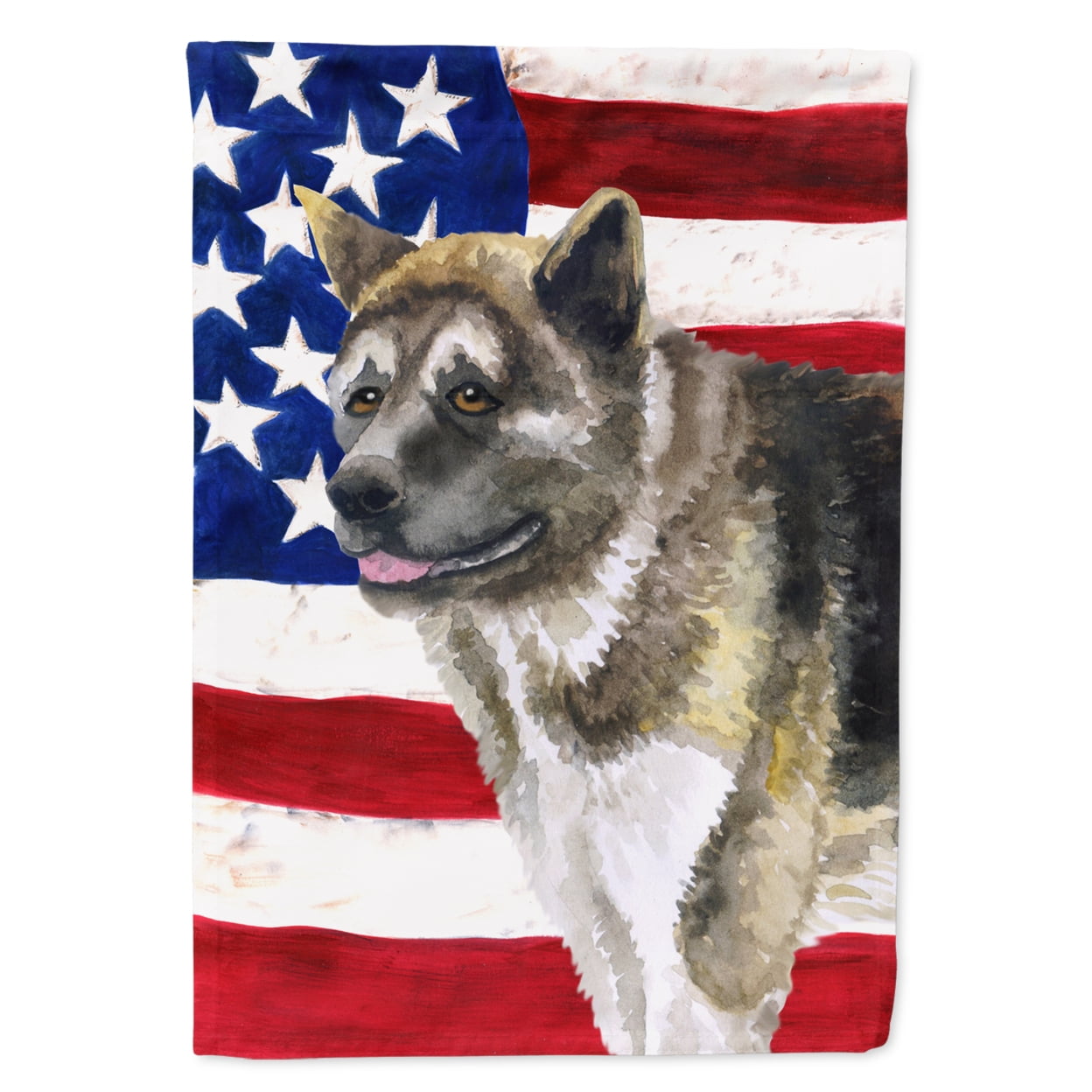 American Akita Patriotic Flag Garden Size