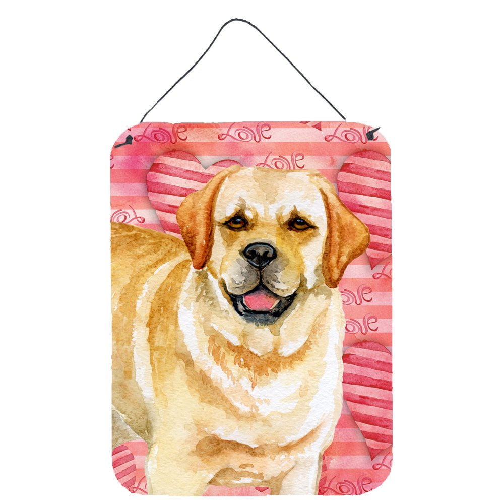 Picture of Carolines Treasures BB9751DS1216 Golden Retriever Love Wall or Door Hanging Prints