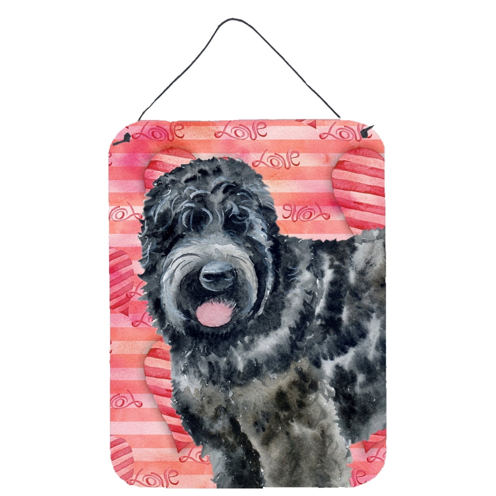 Picture of Carolines Treasures BB9764DS1216 Black Russian Terrier Love Wall or Door Hanging Prints