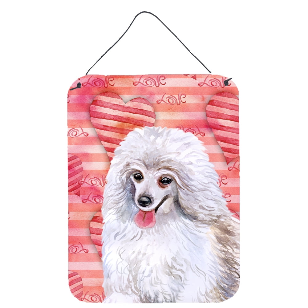BB9770DS1216 Medium White Poodle Love Wall or Door Hanging Prints