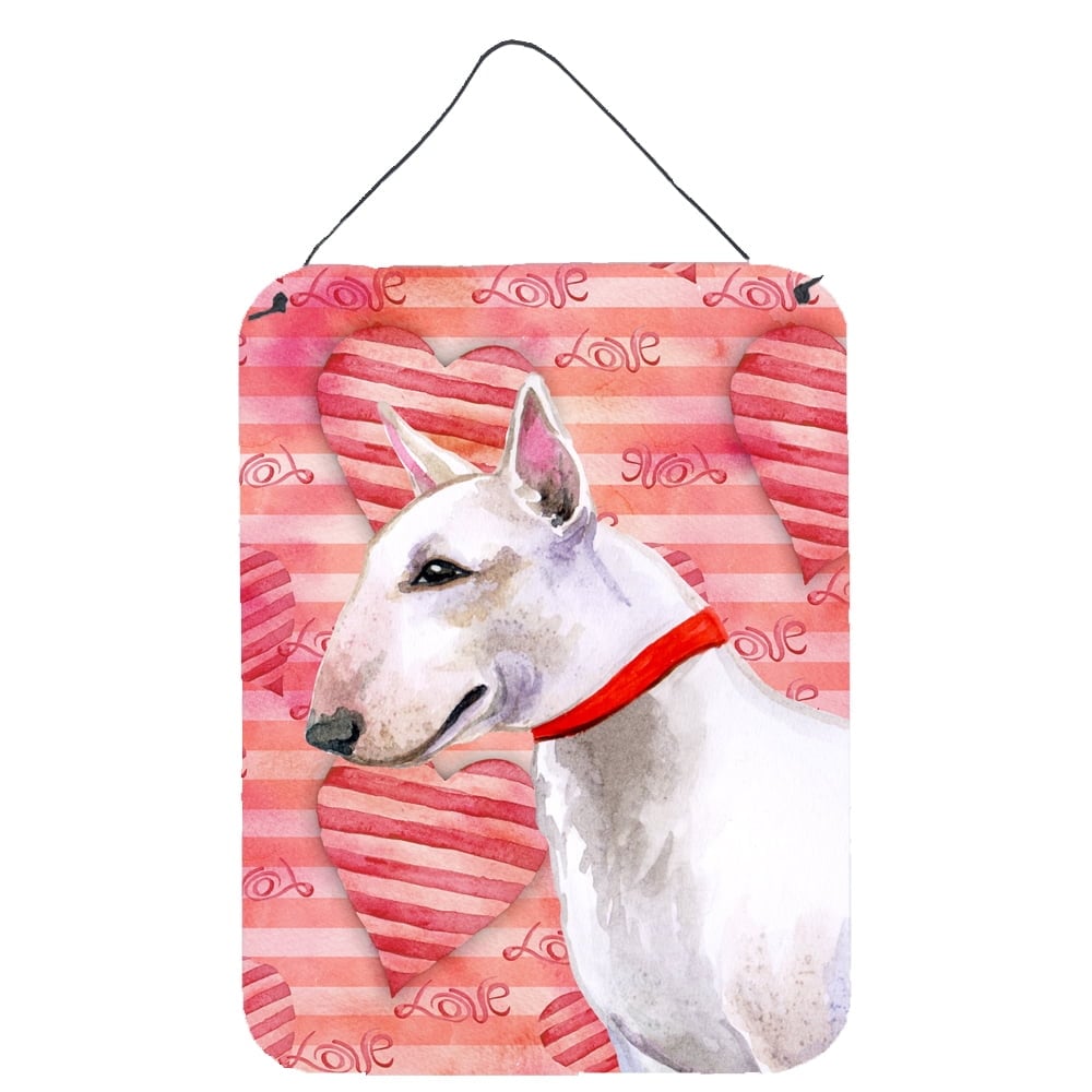 Picture of Carolines Treasures BB9780DS1216 Bull Terrier Love Wall or Door Hanging Prints