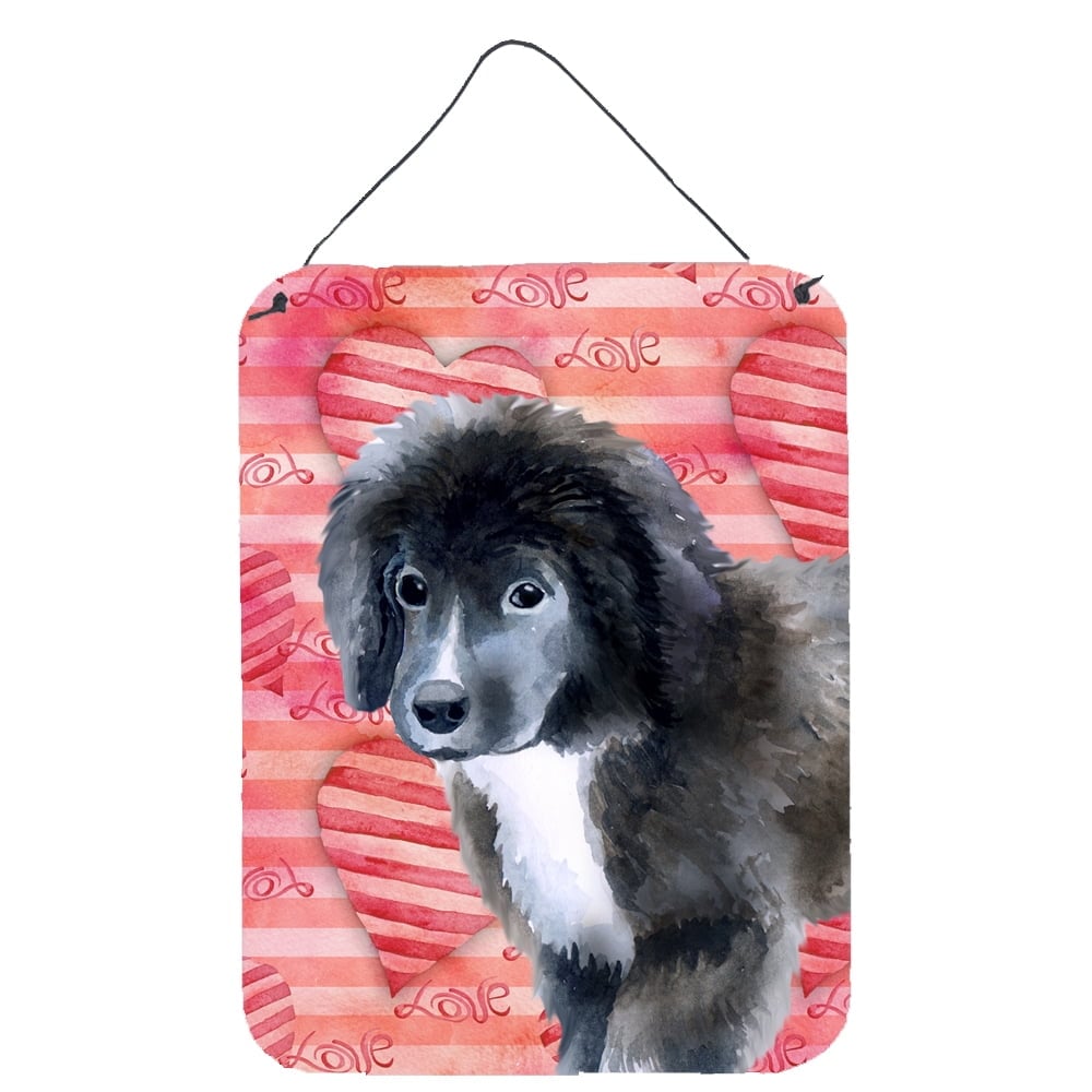 Picture of Carolines Treasures BB9786DS1216 Newfoundland Puppy Love Wall or Door Hanging Prints