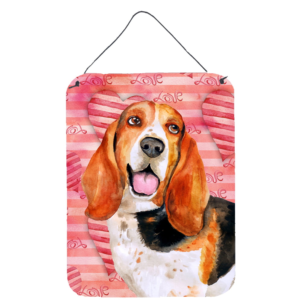 Picture of Carolines Treasures BB9791DS1216 Basset Hound Love Wall or Door Hanging Prints