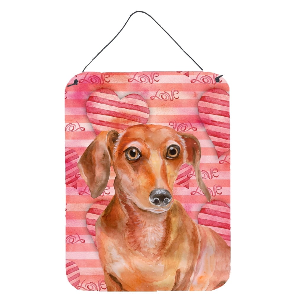 Red Dachshund Love Wall or Door Hanging Prints