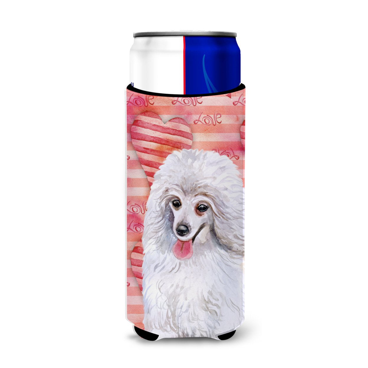 Medium White Poodle Love Michelob Ultra Hugger
