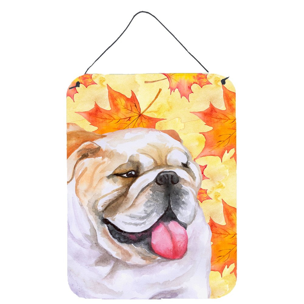 English Bulldog Fall Wall or Door Hanging Prints