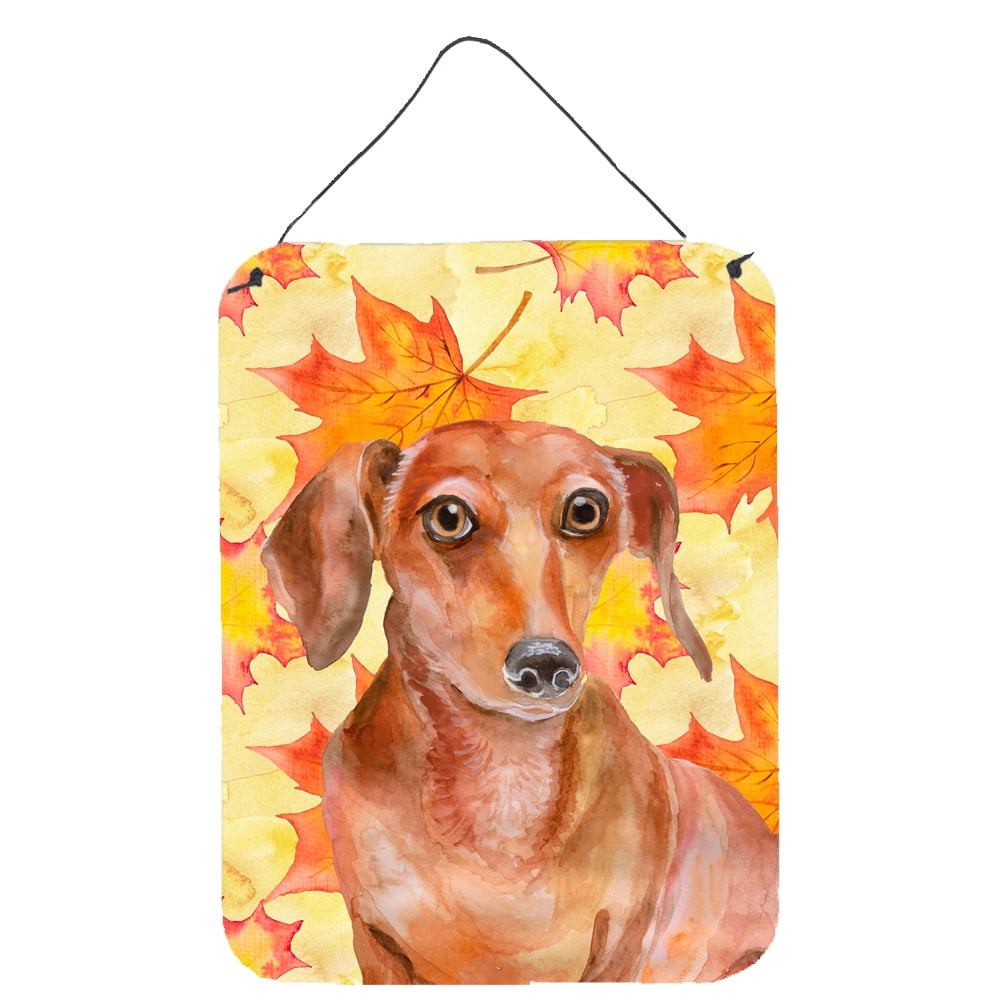 Red Dachshund Fall Wall or Door Hanging Prints