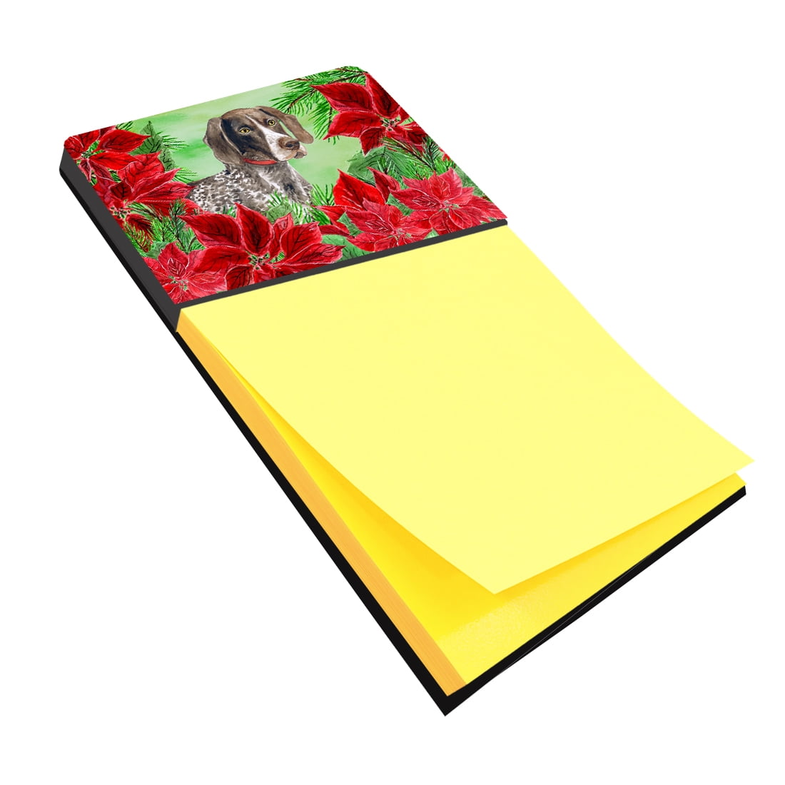 German Shorthaired Pointer Poinsettas Sticky Note Holder