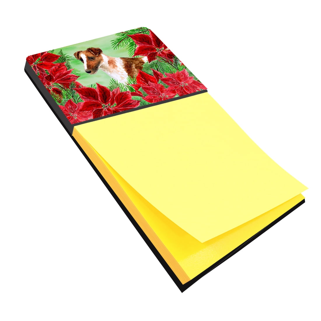 CK1296SN Smooth Fox Terrier Poinsettas Sticky Note Holder