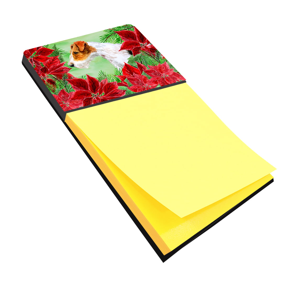 CK1298SN Fox Terrier Poinsettas Sticky Note Holder