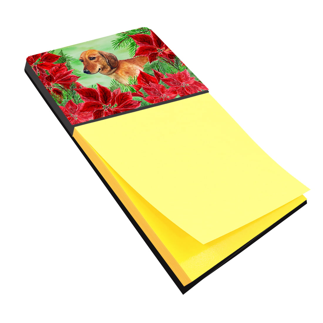 Dachshund Poinsettas Sticky Note Holder