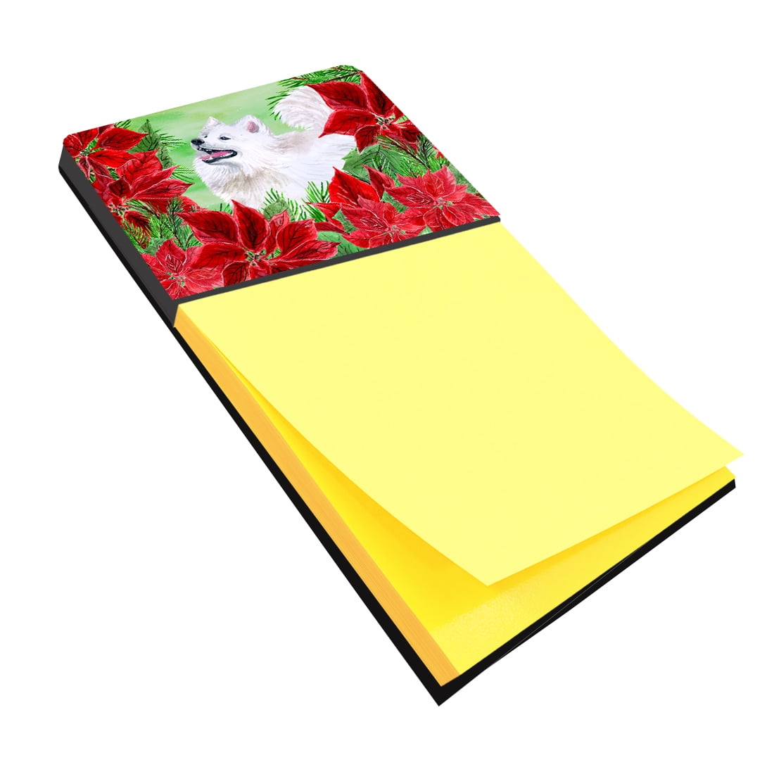 Samoyed Poinsettas Sticky Note Holder