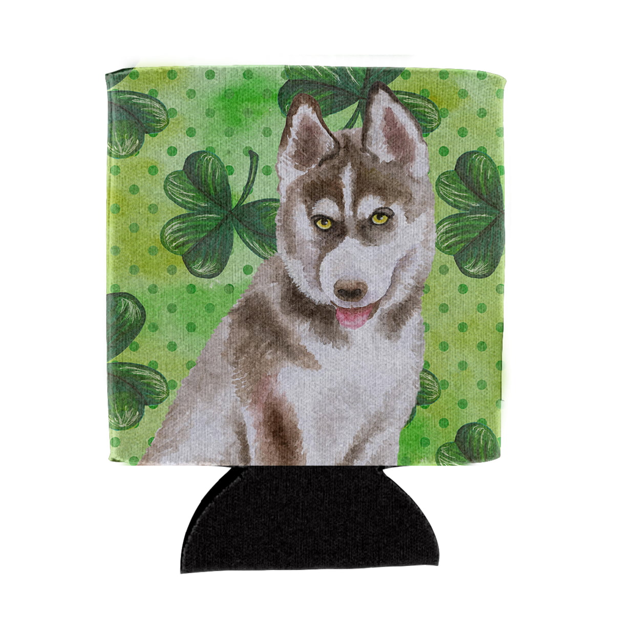 Siberian Husky Grey St.Patricks Can or Bottle Hugger