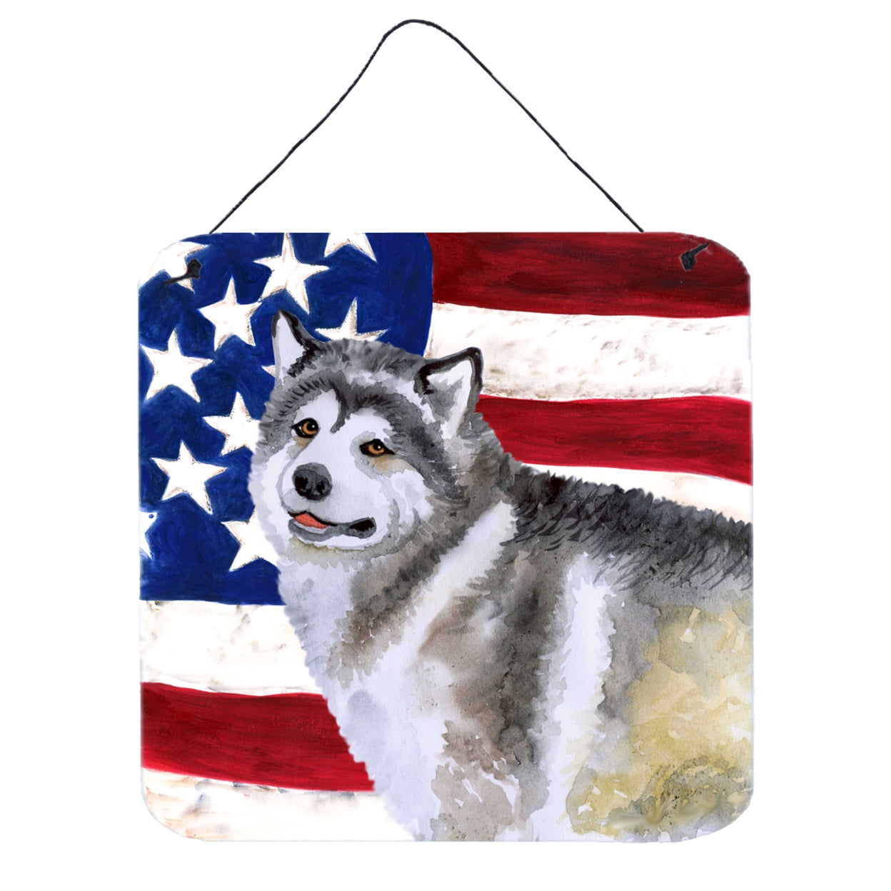 Alaskan Malamute Patriotic Wall or Door Hanging Prints