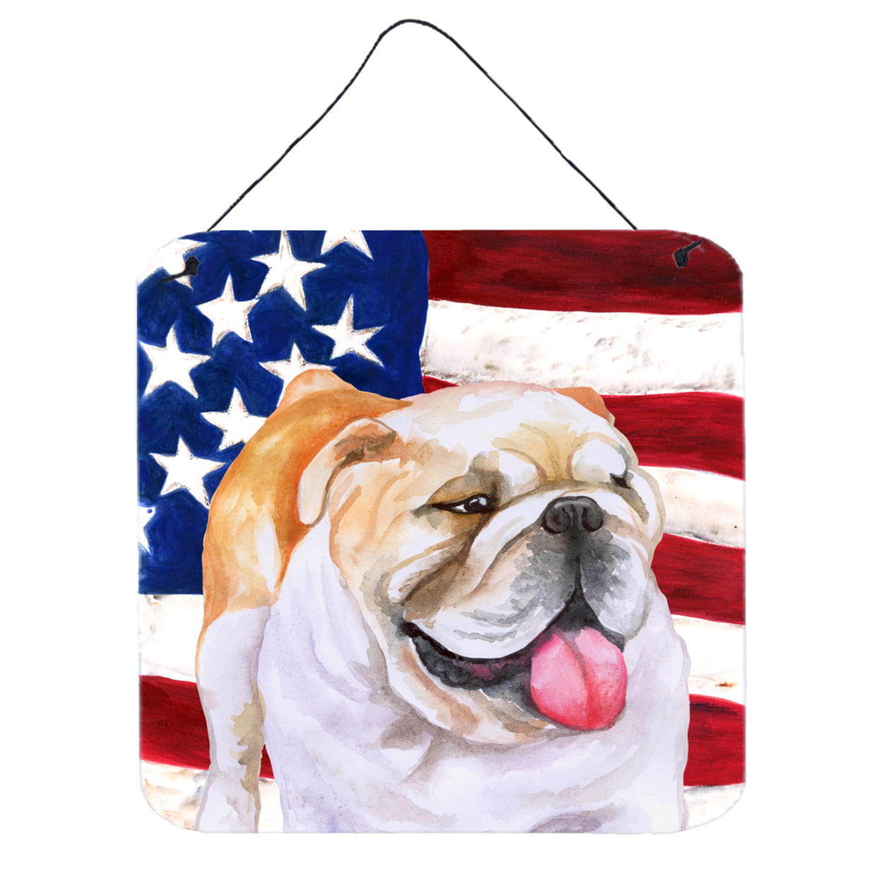 Picture of Carolines Treasures BB9639DS66 English Bulldog Patriotic Wall or Door Hanging Prints