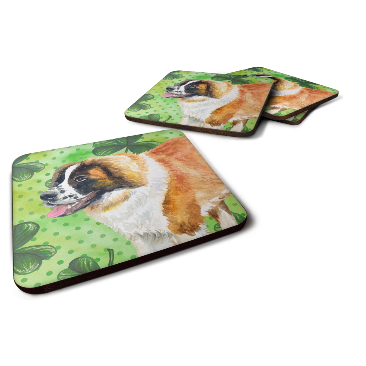 Saint Bernard St.Patricks Foam Coaster, 3.5 x 3.5 in. - Set of 4