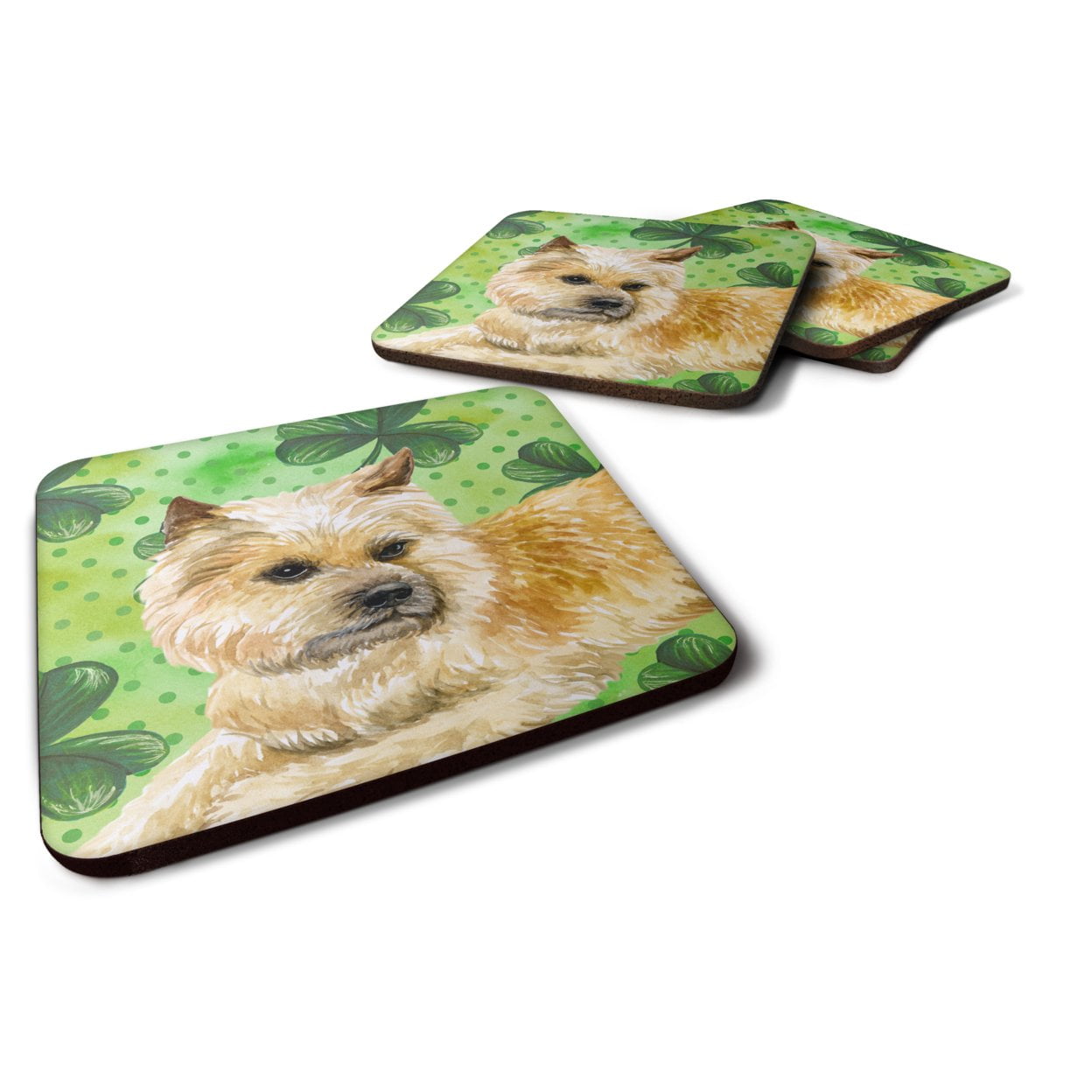 Cairn Terrier St.Patricks Foam Coaster, 3.5 x 3.5 in. - Set of 4