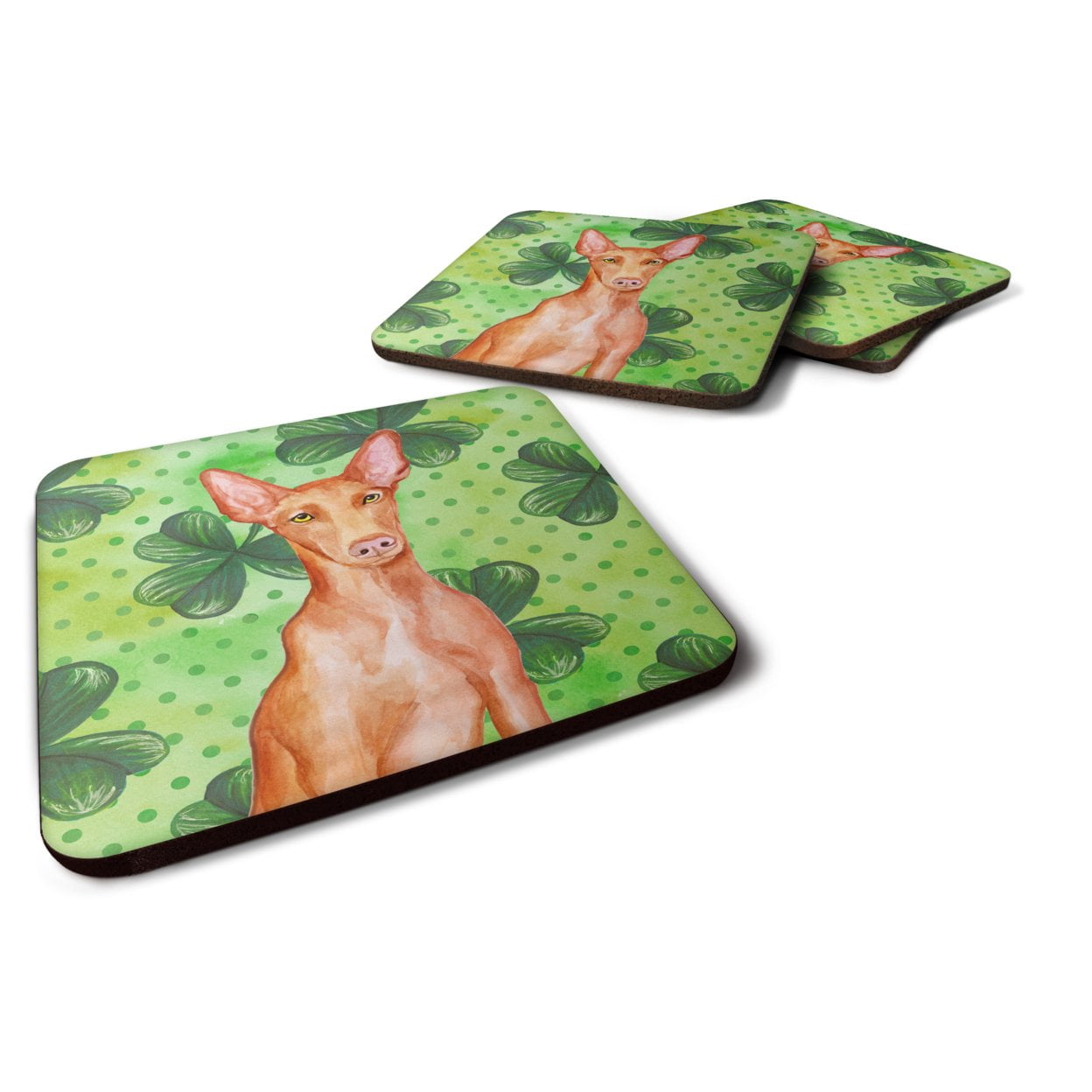 Pharaoh Hound St.Patricks Foam Coaster, 3.5 x 3.5 in. - Set of 4