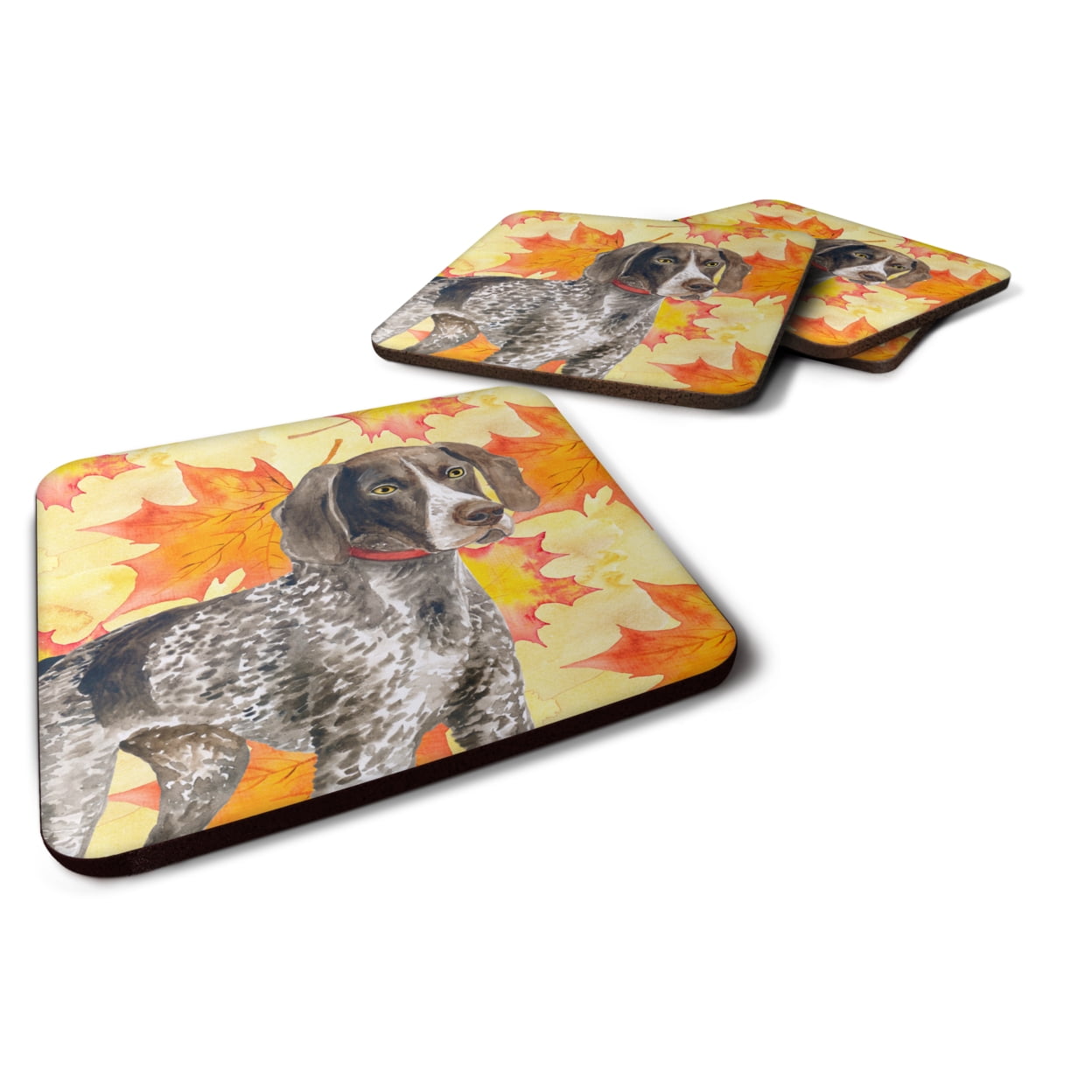 German Shorthaired Pointer Fall Foam Coaster, 3.5 x 3.5 in. - Set of 4