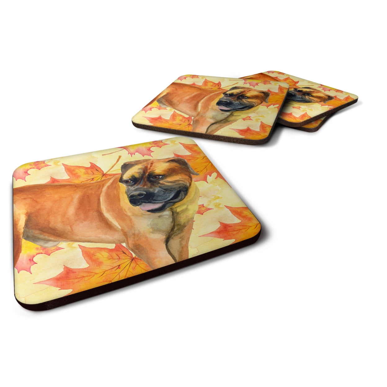 Boerboel Mastiff Fall Foam Coaster, 3.5 x 3.5 in. - Set of 4
