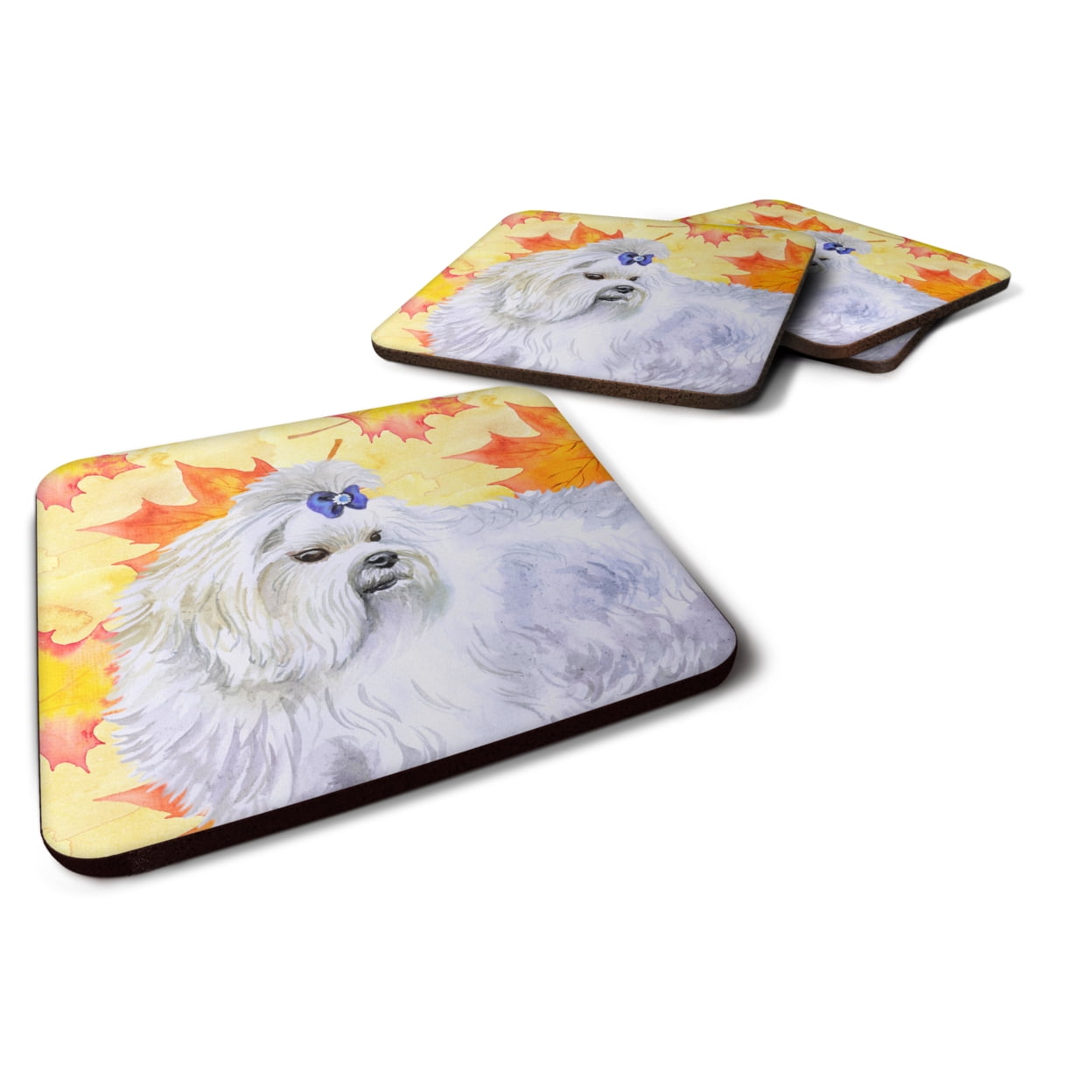 Maltese Fall Foam Coaster, 3.5 x 3.5 in. - Set of 4