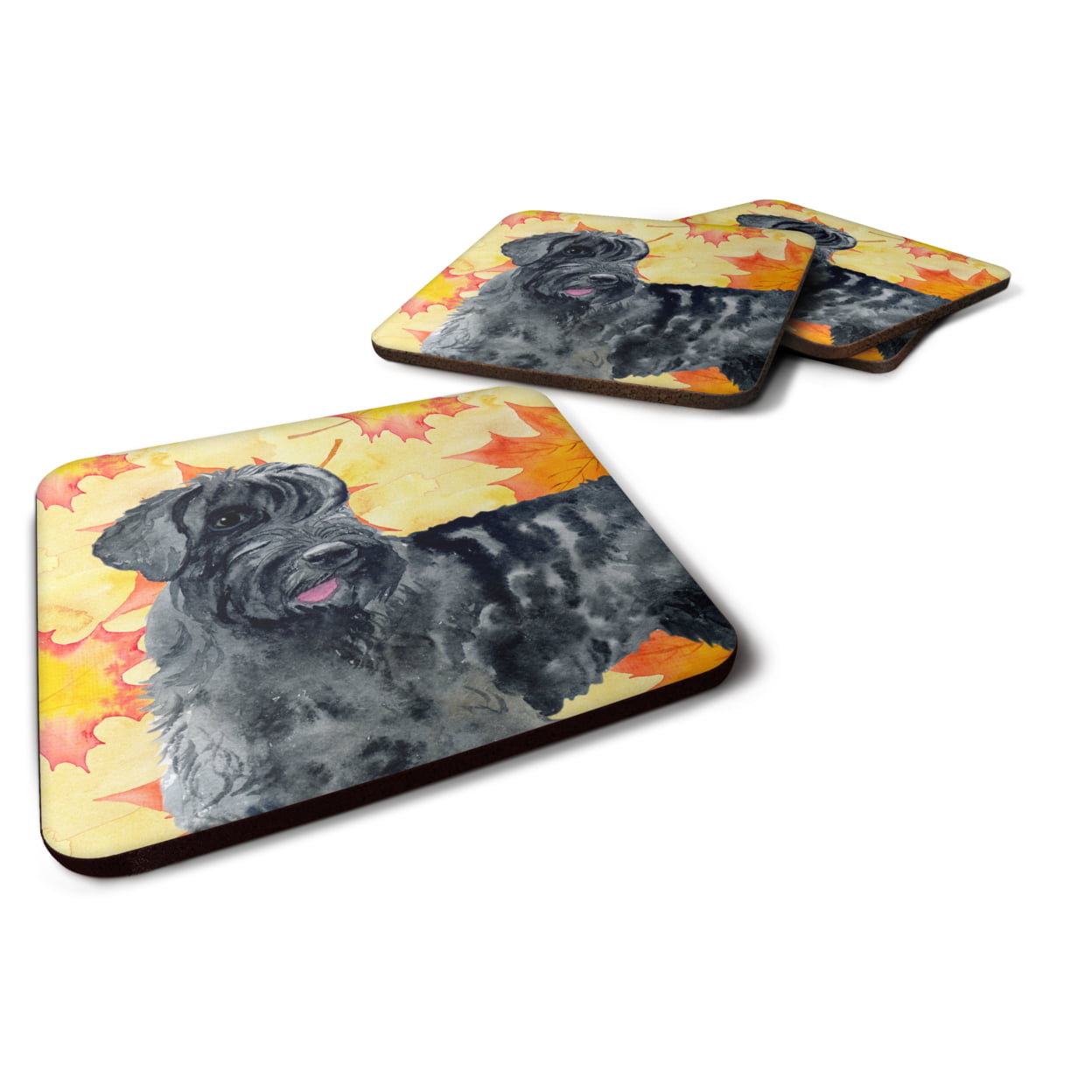 Giant Schnauzer Fall Foam Coaster, 3.5 x 3.5 in. - Set of 4