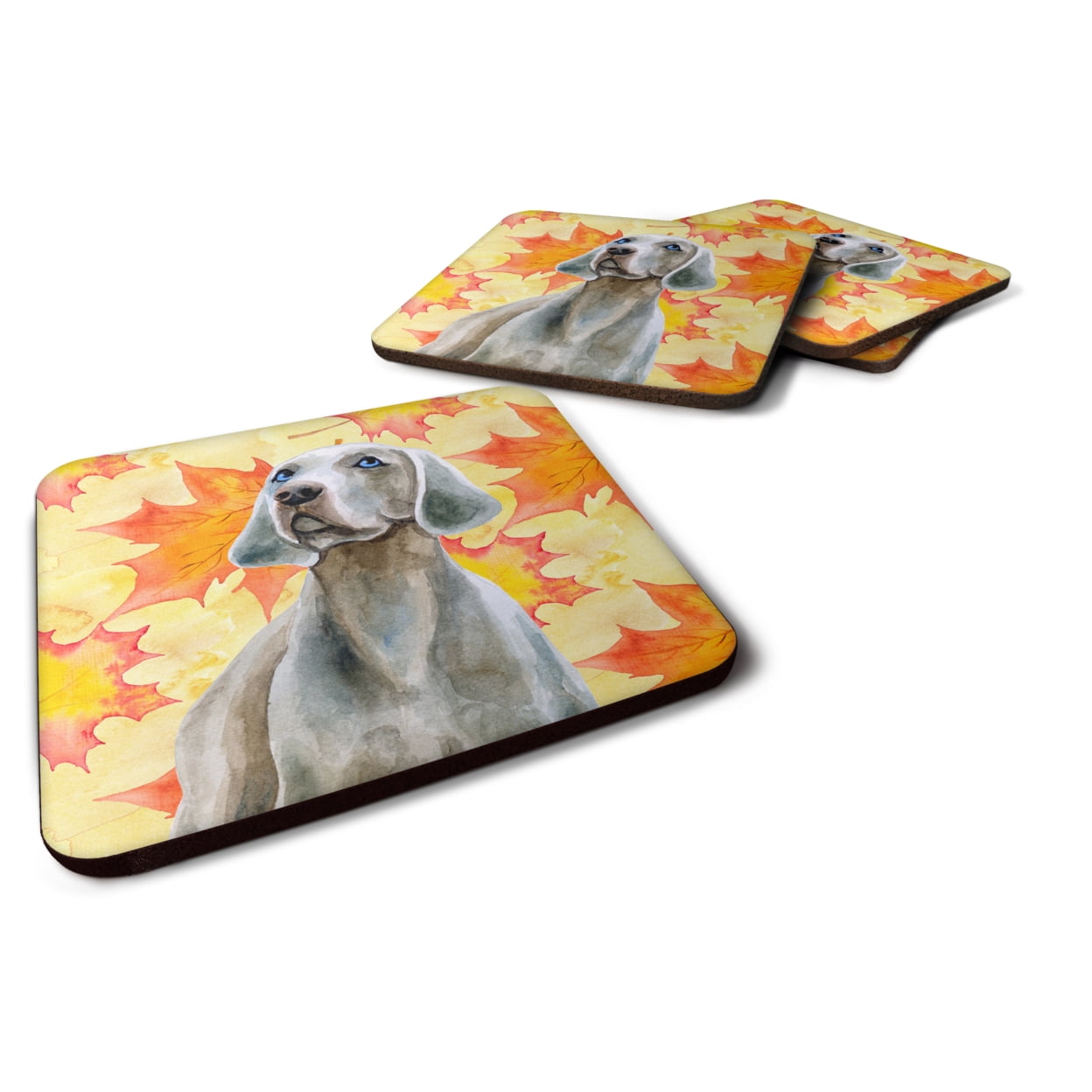 Weimaraner Fall Foam Coaster, 3.5 x 3.5 in. - Set of 4