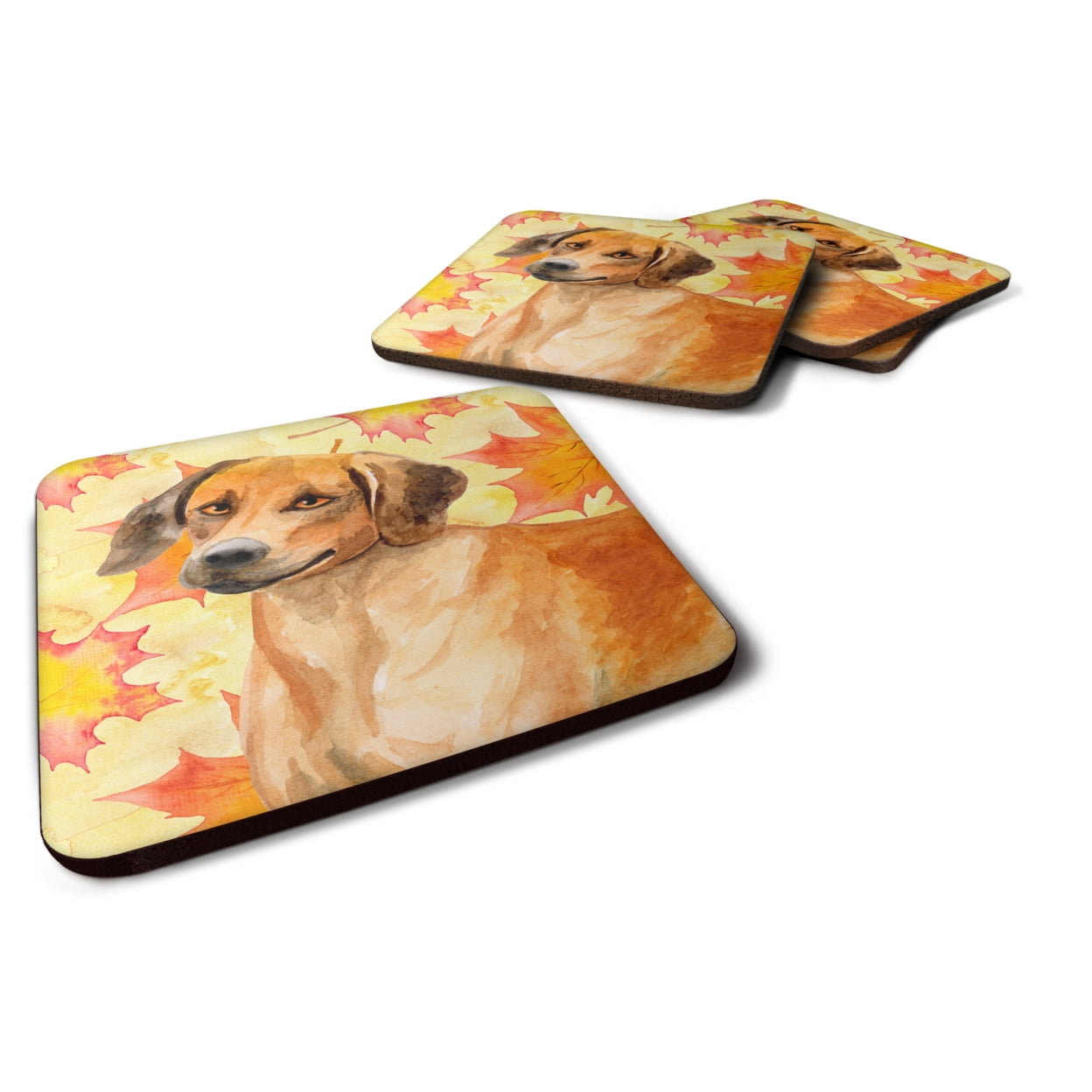 Rhodesian Ridgeback Fall Foam Coaster, 3.5 x 3.5 in. - Set of 4
