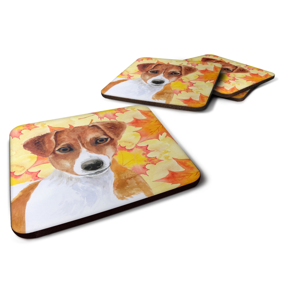 Jack Russell Terrier Fall Foam Coaster, 3.5 x 3.5 in. - Set of 4