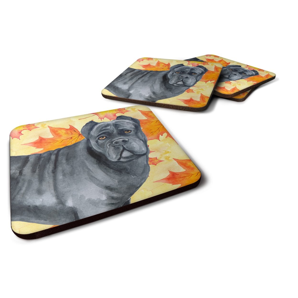 BB9955FC Cane Corso Fall Foam Coaster, 3.5 x 3.5 in. - Set of 4