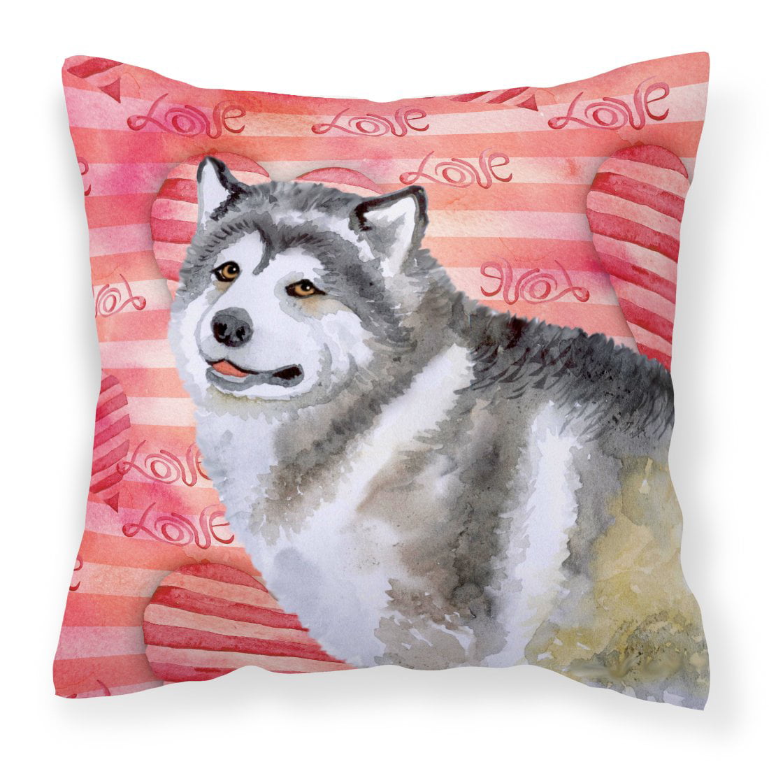 Alaskan Malamute Love Fabric Decorative Pillow