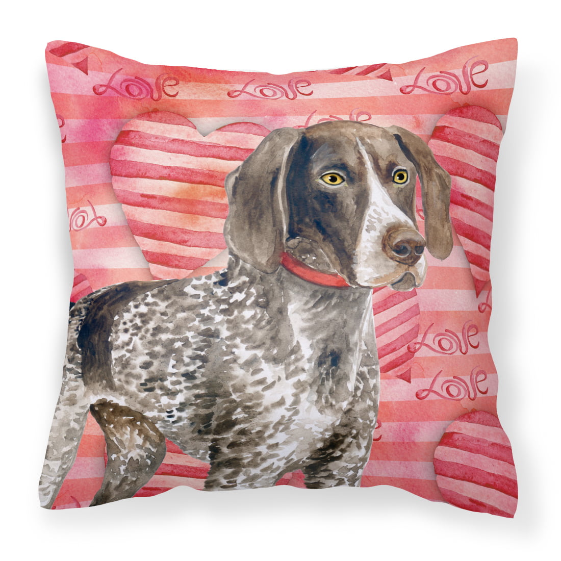German Shorthaired Pointer Love Fabric Decorative Pillow