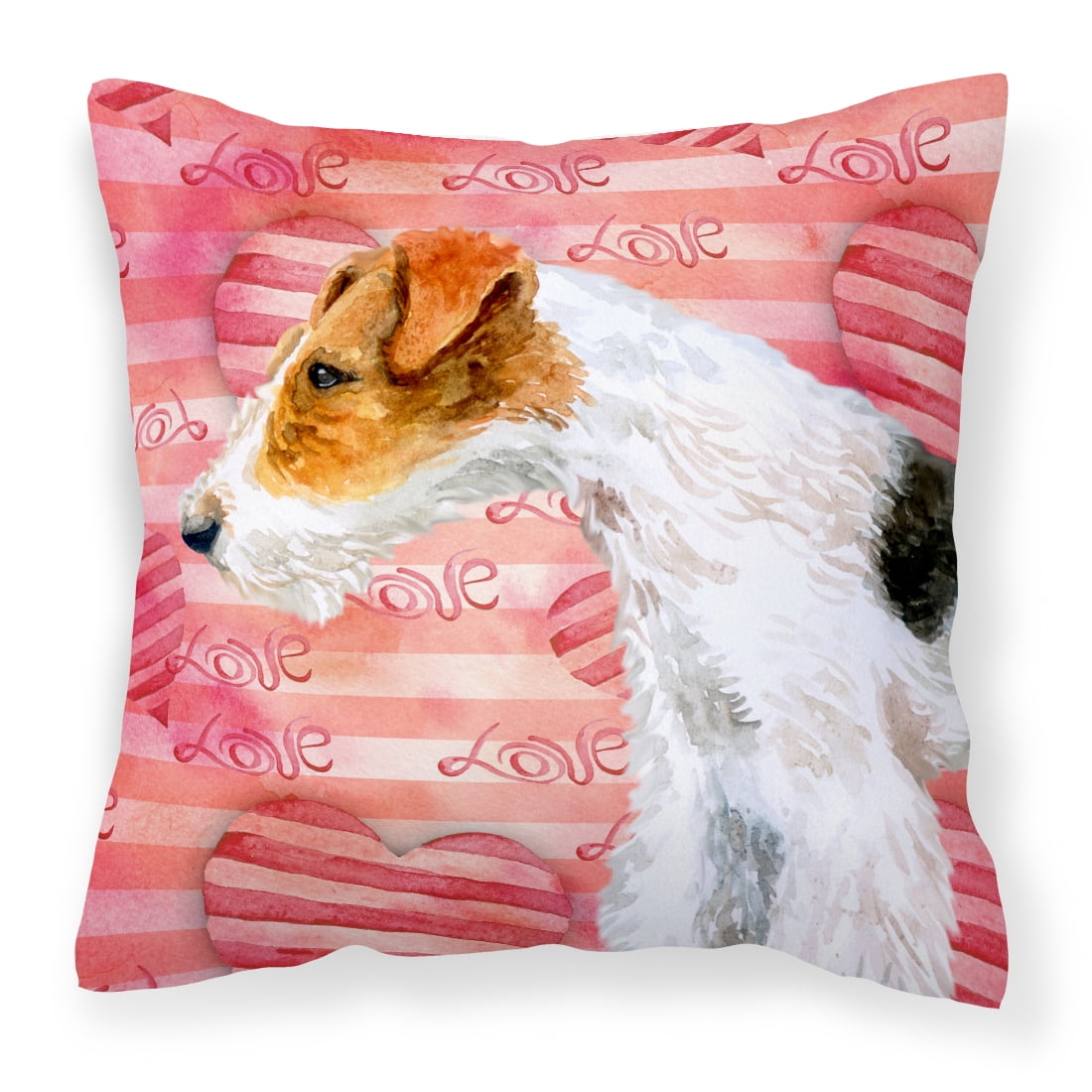 Fox Terrier Love Fabric Decorative Pillow