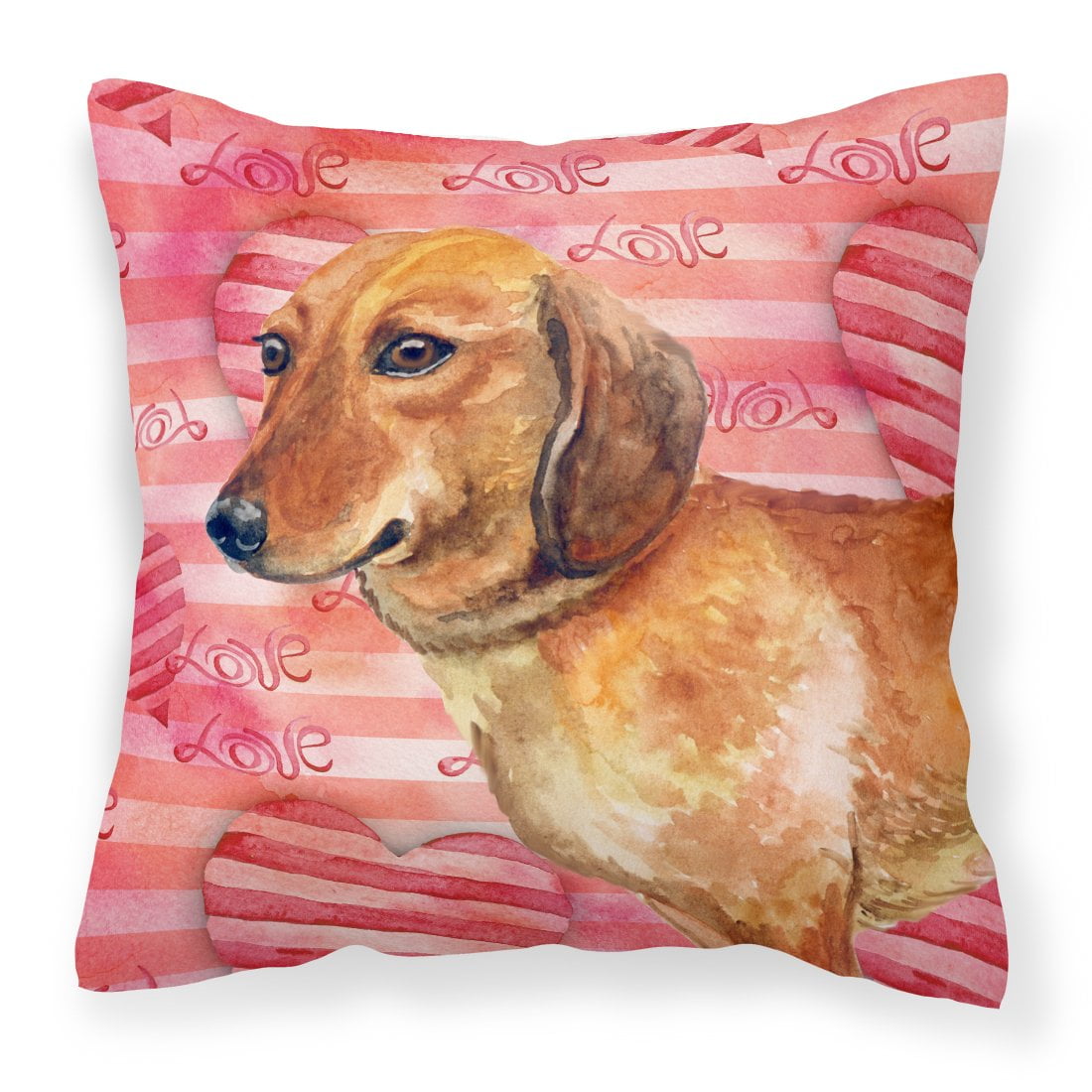 Picture of Carolines Treasures BB9739PW1818 Dachshund Love Fabric Decorative Pillow