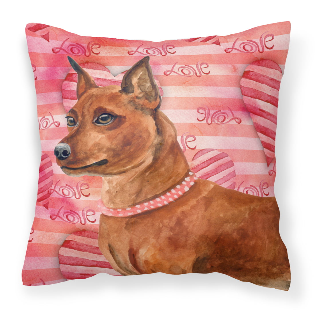 Miniature Pinscher Love Fabric Decorative Pillow