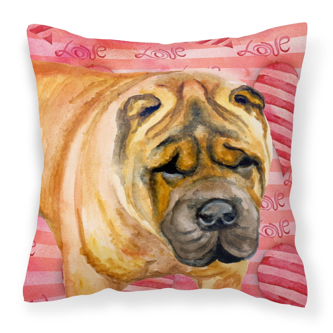 Shar Pei Love Fabric Decorative Pillow