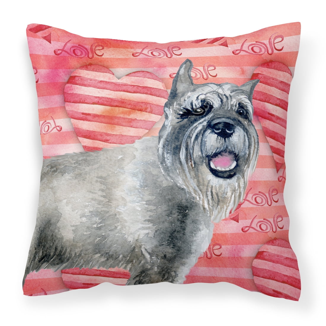 Schnauzer Love Fabric Decorative Pillow