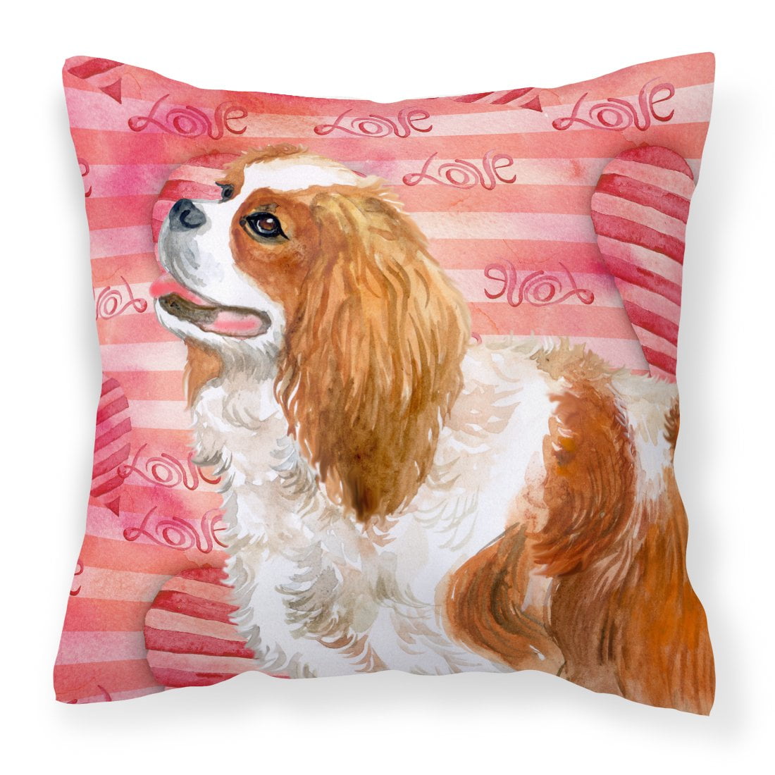 Cavalier Spaniel Love Fabric Decorative Pillow