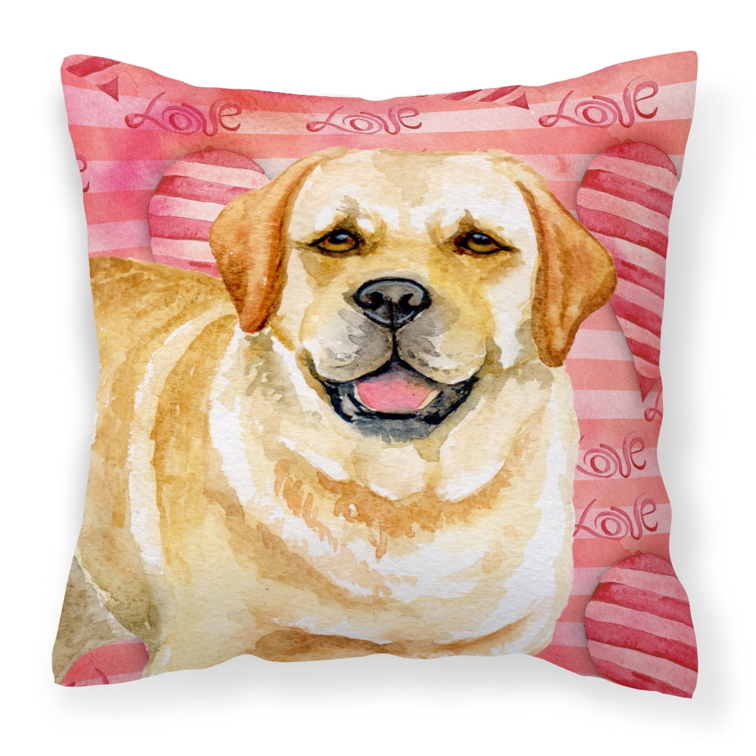 Picture of Carolines Treasures BB9751PW1818 Golden Retriever Love Fabric Decorative Pillow