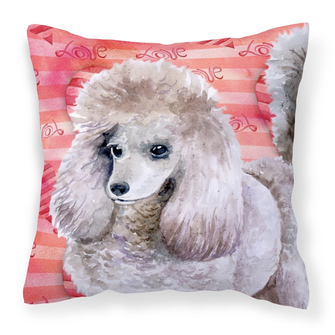 Poodle Love Fabric Decorative Pillow